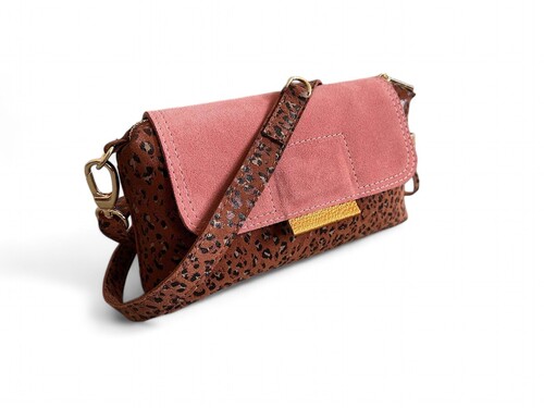 Blush leather clutch bag discount